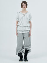 eyelet lace hood op / melange