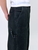 WASHED STITCH CARPENTER PANTS_Black