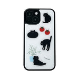 mew cat glossy glass bumper case