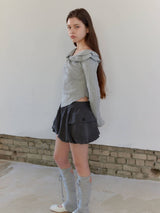 BALLOON POCKET MINI SKIRT PANTS / CHARCOAL