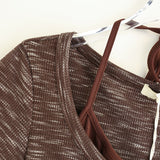 String wrap button short sleeve cardigan top 231216035