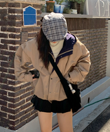 About Colorful Hood Bomber Jacket