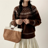 Snowflake Pogeun Nordic Round Knitwear