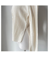 V-neck ribbed button slim fit long sleeve knit wrap cardigan (5 colors)