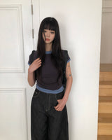 ポソンコントラストシャーリング半袖Tシャツ