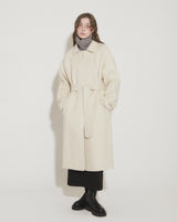 WOOL BALMACAAN COAT [IVORY]