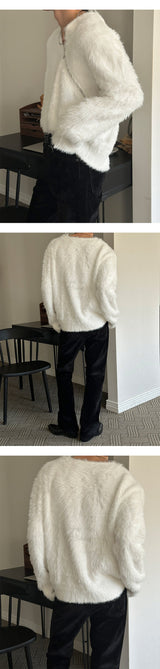 [F/W] Angora brush side zipper knit(2color)