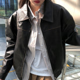 Berui Oversized Fit Boxy Fit Knitted Checkered Shirt Shirt [MANDARINETREE ONLY]