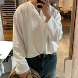 アダフ・ヘンリー ネックワッフルオーバーフィット ロングスリーブTシャツ