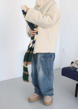 WOOL BLEND COLOR MUFFLER