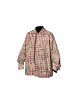 RELABEL Three-Dimensional Composition (Illusion) Washed Tassel Double Door Placket Pearl Buckle Double Head Zipper Plaid Shirt