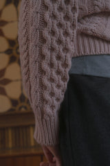 Usual cable knit_pink