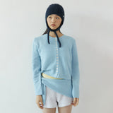 Alpaca button cardigan_sky blue