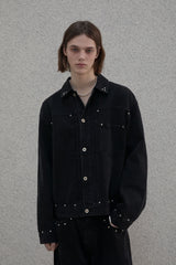 Studded selvage washed denim - Jacket