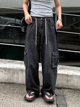 String Wide Cargo Denim PT