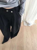Stud belt wide trousers
