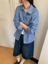 ハチニベーシックチェック長袖シャツ