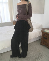 Henny dot velvet frill skirt pants