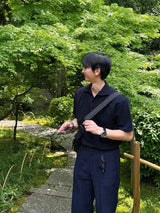 ASCLO Open Collar Short Sleeve Knit T (8color)