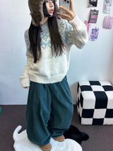 コーデュロイオールバンディングバルーンパンツ ❤🩶💚3COLOR