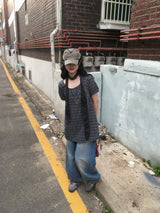 デイリーワイドデニムパンツ