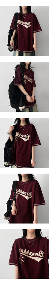 ロティ ステッチ オーバーサイズ フィット 半袖Tシャツ