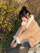 [Fur Lining] Rat Wool Suede Mustang Jumper