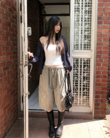 Roach Pigment Deep Dyeing Cargo Bermuda Shorts