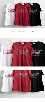 lentie lettering short-sleeved T-shirt