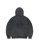 WASHED SOLAR APPLIQUE ZIP UP HOODIE