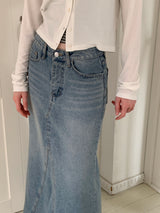 [ORIGINAL] Testy Cutout Denim Long Skirt