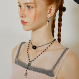 [SET] Hippie Heart Beads Chain Drop Necklace