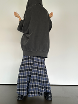 FEMININE HIP LONG CHECK JACQUARD SKIRT - 2 COLOR