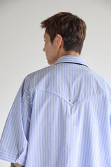 STRIPE STUD SHORT-SLEEVE SHIRT