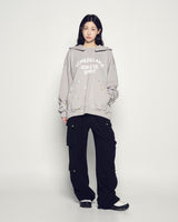 25FW PAINT EFFECT HOODIE LIGHT GRAY