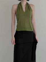 Blin Mesh Cowl Halter Top