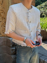 3 TAP Check Tweed Short Sleeve Jacket (2color)