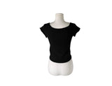 Cosy U-Neck Layered Cap Sleeve Wool Short Sleeve Knit