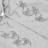 CAT FOOTPRINT GRAPHIC HOOD ZIP-UP (MELANGE)