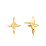 Cross 925 Silver + 14k gold plating Stud Earring E053-02G
