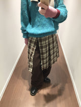 Grunge Button-Up Checkered Skirt (2 Colors)