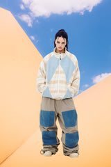 OPEN 4 POCKET WIDE TRACK PANTS ASH KHAKI / CORDUROY SKY