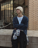 Riggle Washed V-Neck Knit Cardigan