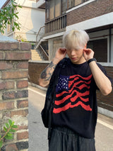 USA ラウンドショートスリーブニット３
