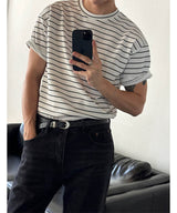 [S/S] ストライプオーバーフィット半袖Tシャツ(7coolor)