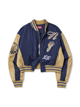 OVIS COLOR BLOCK BOMBER JACKET (NAVY)