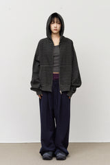 Peter Pigment Striped Zip Hoodie