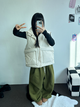 オーバーワイドベストパディング🩶🤍🖤☁ - 4カラー