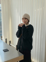 [unisex] ケルトウールオーバーニットフードジップアップ