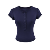 Lora Button Slim Tee